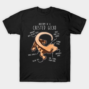 Crested Gecko Lizard Reptile Anatomy T-Shirt